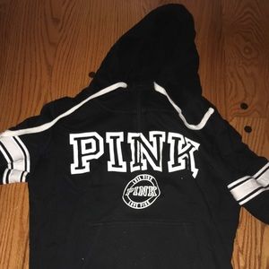 PINK victoria’s secret hooded quarter zip